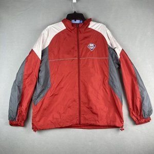 Reebok Philadelphia Phillies Mens Size Large Zip Up Windbreaker Jacket